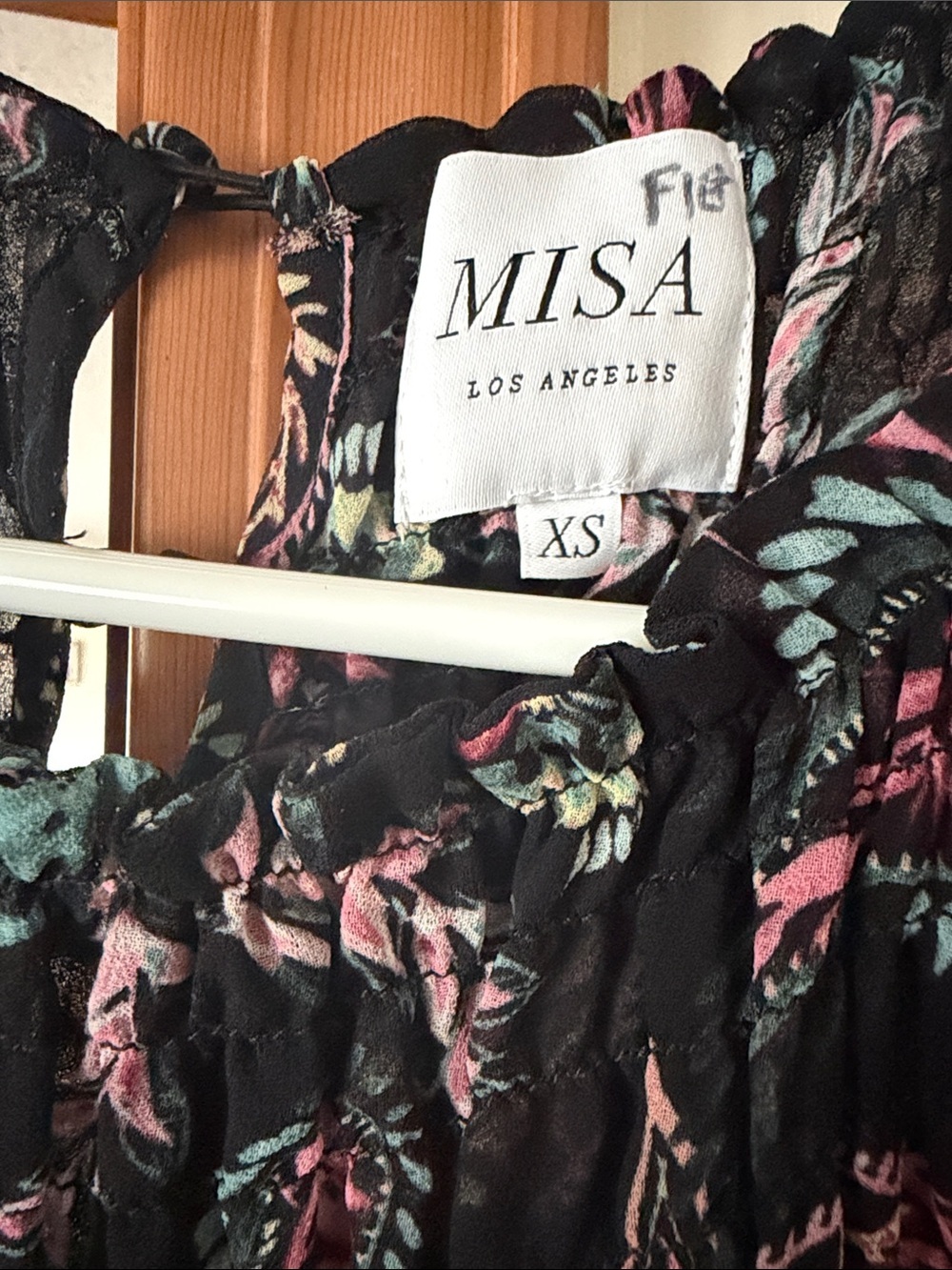Misa Los Angeles Lexie Black Paisley Ruffle-Hem Mini Dress with Multicolor Print - Picture 6 of 8